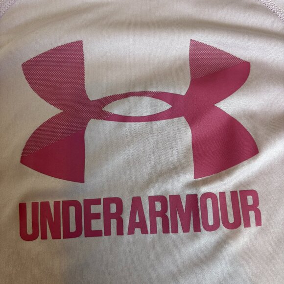 Under Armour Girls Youth Size Large Fitted Long Sleeve Top Light Pink - Picture 3 of 7